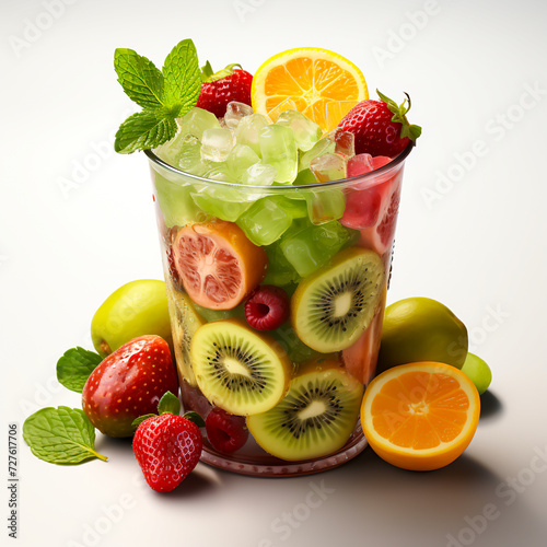 Fruit and Vegetable Smoothie Revitalize Your Day with a Freshly Pressed a Colorful Burst of Nutrient Goodness  Generative Ai