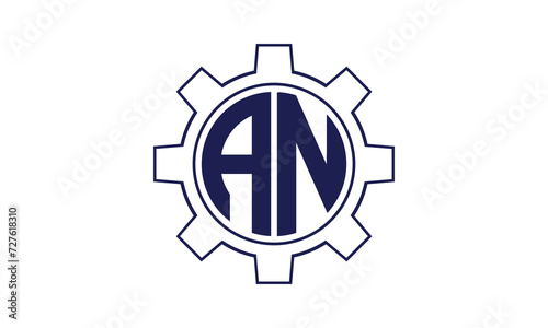 AN initial letter mechanical circle logo design vector template. industrial, engineering, servicing, word mark, letter mark, monogram, construction, business, company, corporate, commercial, geometric