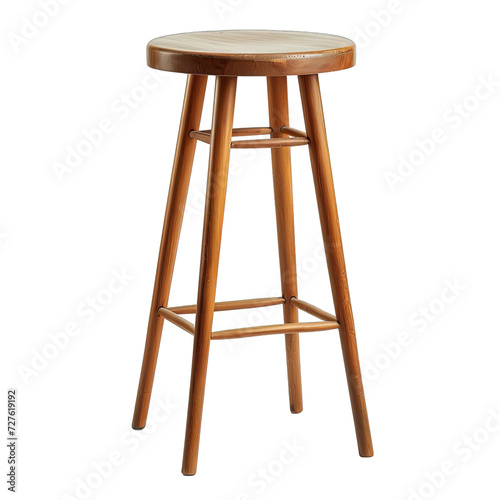 A Tall Bar Stool.. Isolated on a Transparent Background. Cutout PNG.