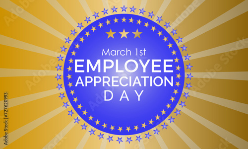 Employee Appreciation Day celebrated every year of March 1, Appreciation Vector banner, flyer, poster and social medial template design.