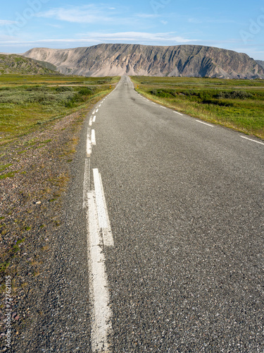 The road to Berlevåg through the vast landscape, Varanger Peninsula, Northern Norway