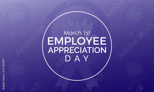 Employee Appreciation Day celebrated every year of March 1, Appreciation Vector banner, flyer, poster and social medial template design.