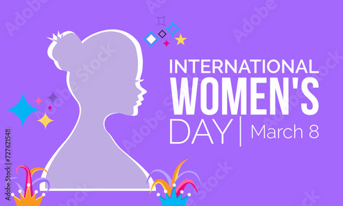 International Women's Day celebrated every year of March 8, Women's right Vector banner, flyer, poster and social medial template design.