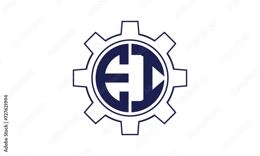 Obraz premium EI initial letter mechanical circle logo design vector template. industrial, engineering, servicing, word mark, letter mark, monogram, construction, business, company, corporate, commercial, geometric