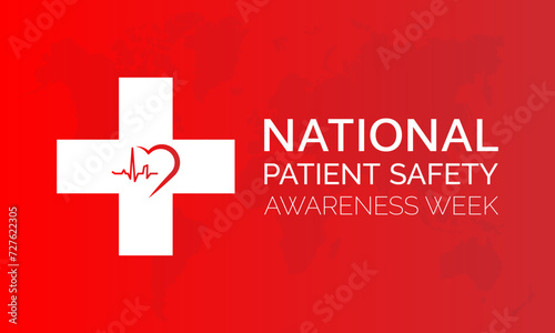 National Patient Safety Awareness Week Observed every year of March, Medical Health Awareness Vector banner, flyer, poster and social medial template design.