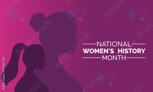 National Women's History Month celebrated every year of March, Women's right Vector banner, flyer, poster and social medial template design. © Rana