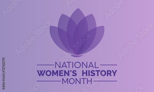National Women s History Month celebrated every year of March  Women s right Vector banner  flyer  poster and social medial template design.
