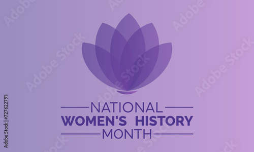 National Women's History Month celebrated every year of March, Women's right Vector banner, flyer, poster and social medial template design.