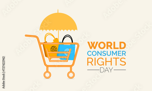 World Consumer Rights Day Observed every year of March 15, Business Store Vector banner, flyer, poster and social medial template design.