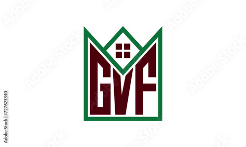 GVF initial letter real estate builders logo design vector. construction ,housing, home marker, property, building, apartment, flat, compartment, business, corporate, house rent, rental, commercial photo