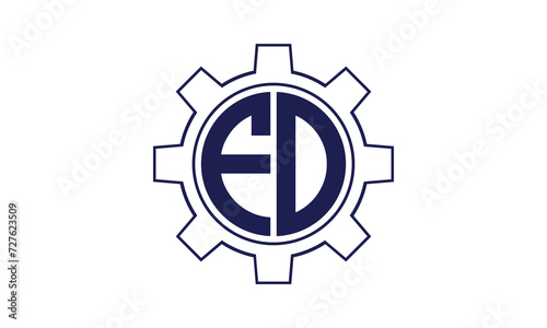 FO initial letter mechanical circle logo design vector template. industrial, engineering, servicing, word mark, letter mark, monogram, construction, business, company, corporate, commercial, geometric © Gakiya