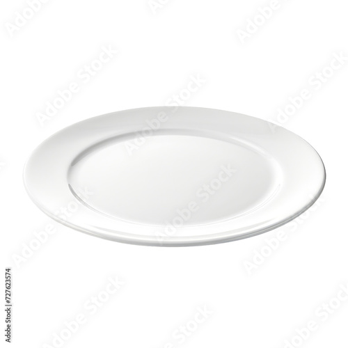 side view empty plate isolated on transparent background
