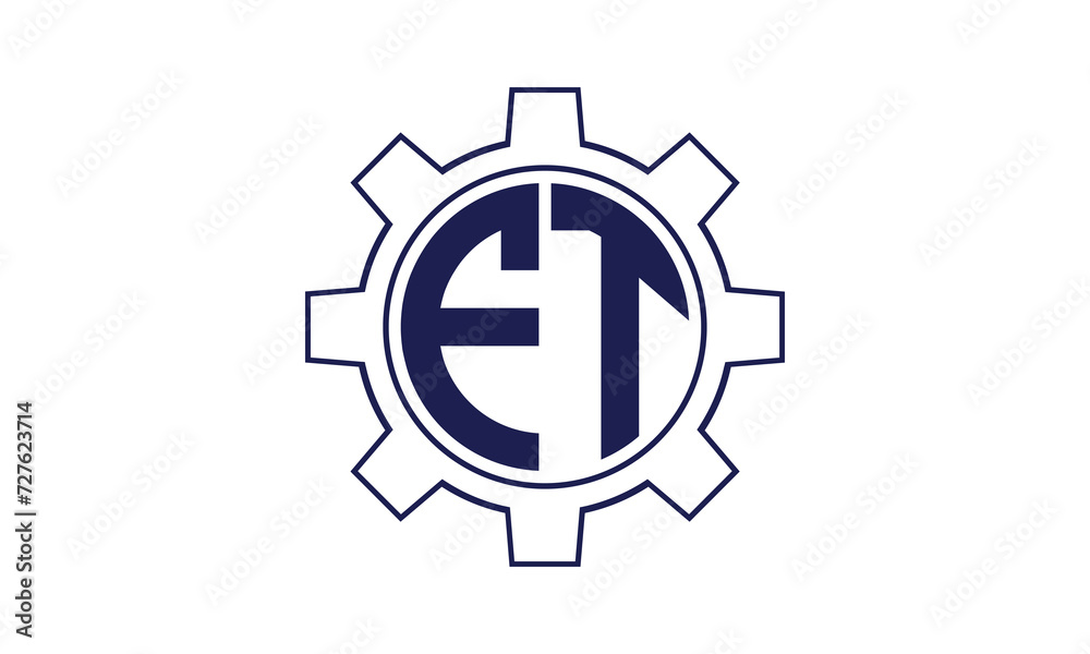 FT initial letter mechanical circle logo design vector template. industrial, engineering, servicing, word mark, letter mark, monogram, construction, business, company, corporate, commercial, geometric