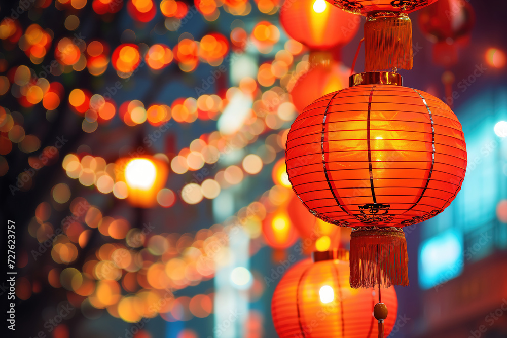 Chinese new year decorations with ancient lunar cycle night lighting background. Chinese new year decorations with ancient lunar cycle night lighting background.