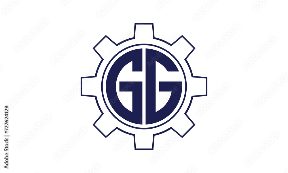 GG initial letter mechanical circle logo design vector template. industrial, engineering, servicing, word mark, letter mark, monogram, construction, business, company, corporate, commercial, geometric GG initial letter mechanical circle logo design vector template. industrial, engineering, servicing, word mark, letter mark, monogram, construction, business, company, corporate, commercial, geometric