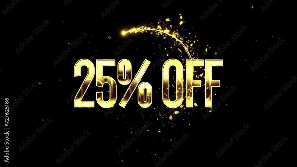 Company Offer 25% OFF Discount, Gold Color Text Design Videos Company Offer 25% OFF Discount, Gold Color Text Design Videos