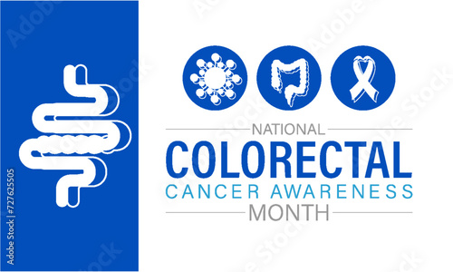 National Colorectal Cancer Awareness Month Observed every year of March, Medical Awareness Vector banner, flyer, poster and social medial template design.