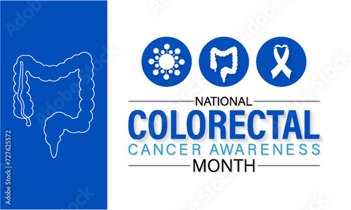 National Colorectal Cancer Awareness Month Observed every year of March, Medical Awareness Vector banner, flyer, poster and social medial template design.