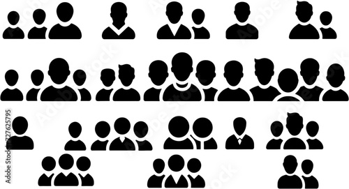 Diverse People Silhouettes Vector Collection