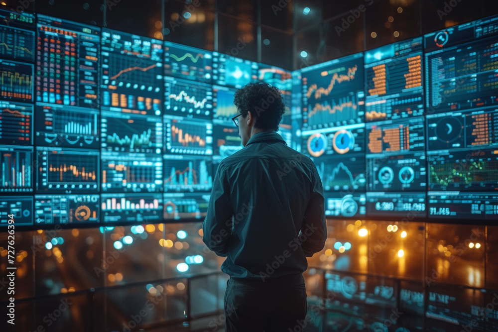 Double exposure of People in business are studying and working on the analytics to forecast stock market behavior. CEO with hands crossed in front view Double exposure of People in business are studying and working on the analytics to forecast stock market behavior. CEO with hands crossed in front view