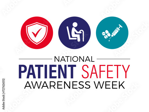 National Patient Safety Awareness Week Observed every year of March, Medical Health Awareness Vector banner, flyer, poster and social medial template design.