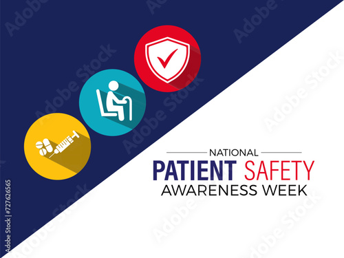 National Patient Safety Awareness Week Observed every year of March, Medical Health Awareness Vector banner, flyer, poster and social medial template design.