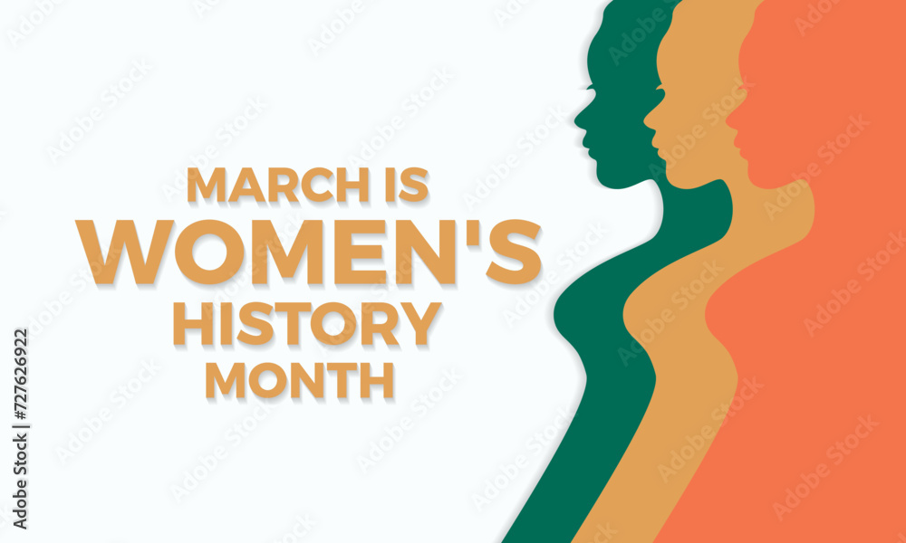 National Women's History Month celebrated every year of March, Women's right Vector banner, flyer, poster and social medial template design. National Women's History Month celebrated every year of March, Women's right Vector banner, flyer, poster and social medial template design.