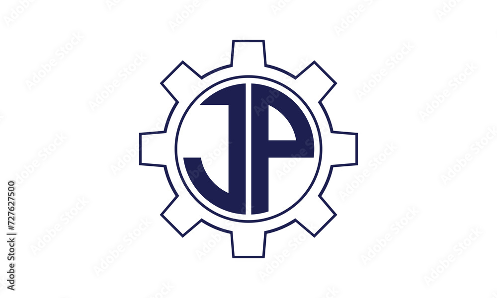 JP initial letter mechanical circle logo design vector template. industrial, engineering, servicing, word mark, letter mark, monogram, construction, business, company, corporate, commercial, geometric JP initial letter mechanical circle logo design vector template. industrial, engineering, servicing, word mark, letter mark, monogram, construction, business, company, corporate, commercial, geometric