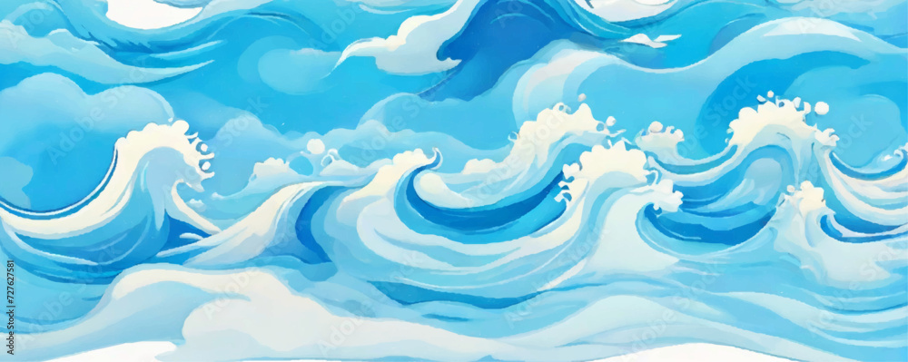 Vector ocean wave line blue and white background. Ocean sea art with natural template. Seamless soft blue ocean pattern wave water background. Vector ocean wave line blue and white background. Ocean sea art with natural template. Seamless soft blue ocean pattern wave water background.