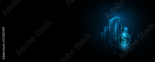 Urban development technology concept background image financial communication network