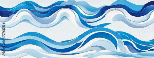 Sea water ocean wave vector background. Blue water ocean sea wave seamless background.