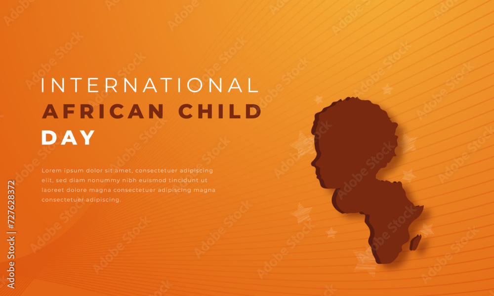 International African Child Day Paper cut style Vector Design Illustration for Background, Poster, Banner, Advertising, Greeting Card