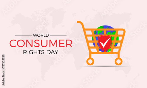 World Consumer Rights Day Observed every year of March 15, Business Store Vector banner, flyer, poster and social medial template design.