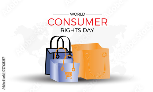 World Consumer Rights Day Observed every year of March 15, Business Store Vector banner, flyer, poster and social medial template design.