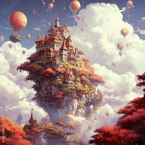 fantasy landscape with castle