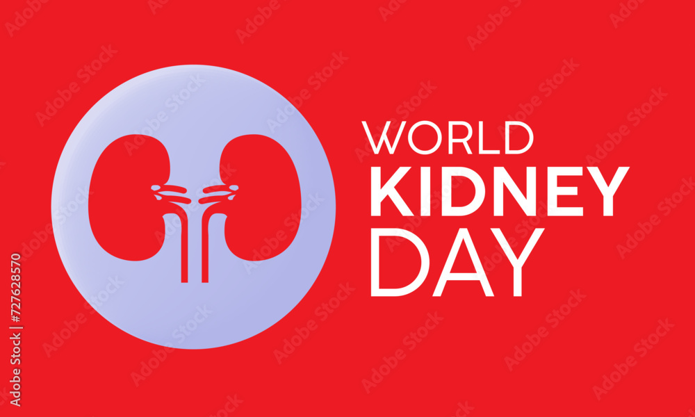 Fototapeta premium World Kidney Day Observed every year of March 14, Medical Awareness Vector banner, flyer, poster and social medial template design.