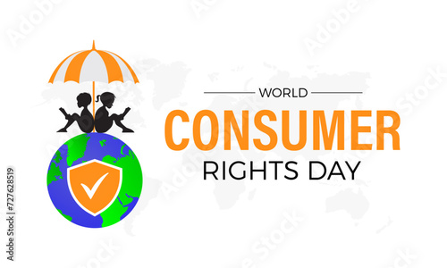 World Consumer Rights Day Observed every year of March 15, Business Store Vector banner, flyer, poster and social medial template design.