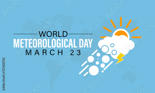 World Meteorological Day Observed every year of March 23rd, Vector banner, flyer, poster and social medial template design.