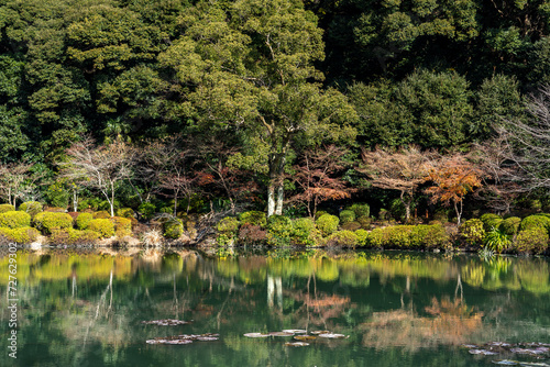 Beautiful pond Garden at Umijigoku in Beppu, Japan