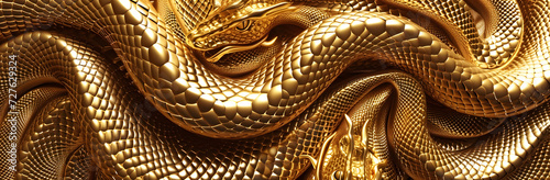 Golden snake close up, texture