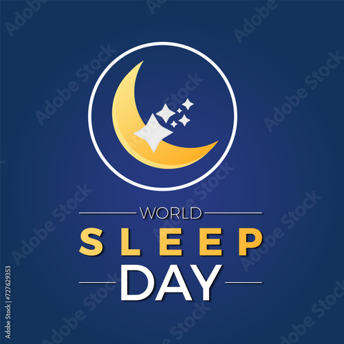 World Sleep Day Observed every year of March 15th, Medical Health Awareness Vector banner, flyer, poster and social medial template design.