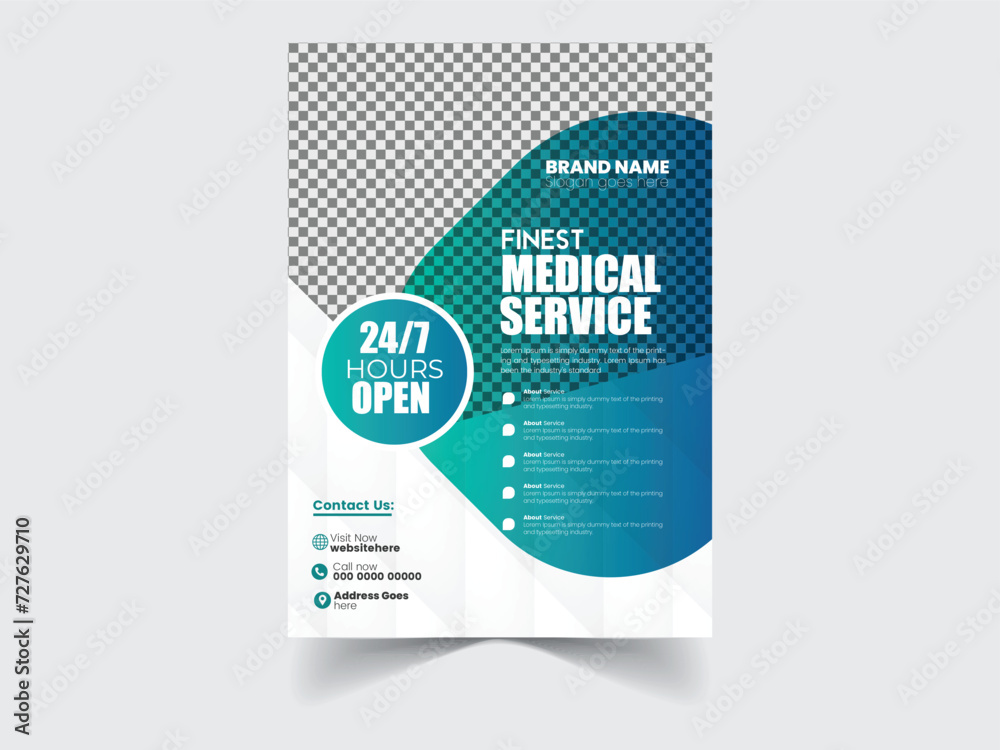 Corporate healthcare and medical flyer or poster design layout design