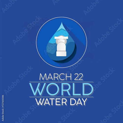 World Water Day Observed every year of March 22nd, Environment Protection Awareness Vector banner, flyer, poster and social medial template design.
