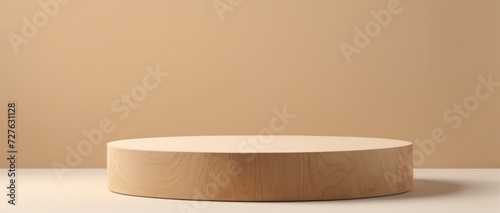 3d Beige podium for showcasing beauty products.