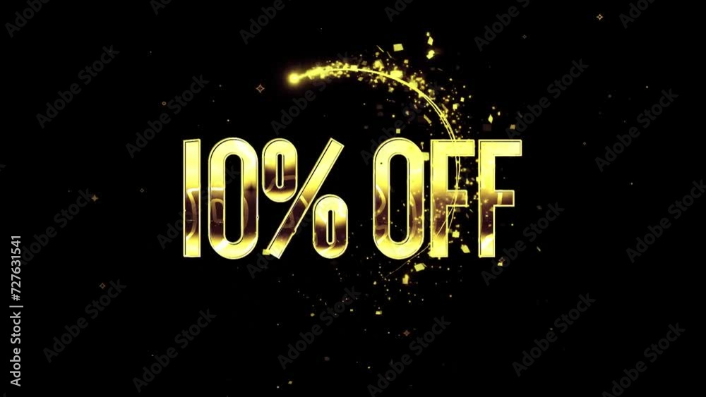Company Offer 10% OFF Discount, Gold Color Text Design Videos Company Offer 10% OFF Discount, Gold Color Text Design Videos