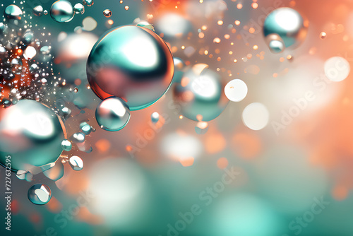 abstract background with bubbles - abstract blur bokeh banner silver bokeh spheres dominate interspersed with defocused patches 