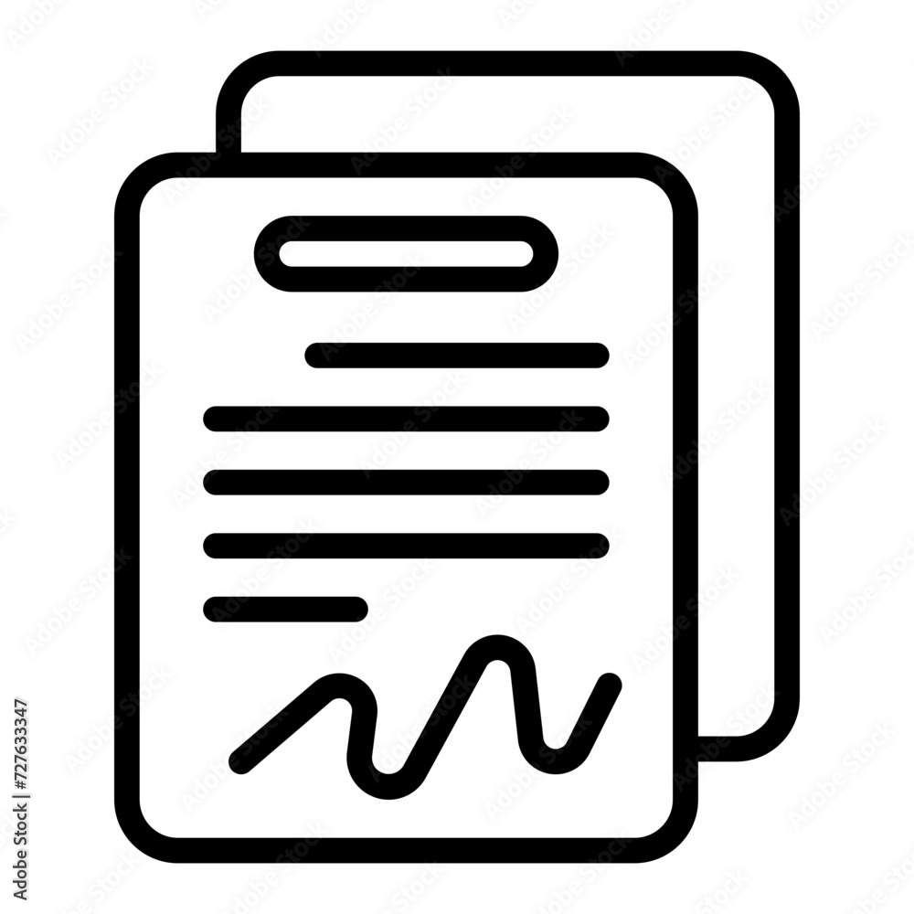 contract icon, line icon style contract icon, line icon style