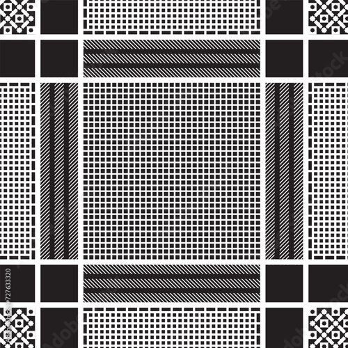 Elegant black and white Arabic keffiyeh scarf pattern design photo