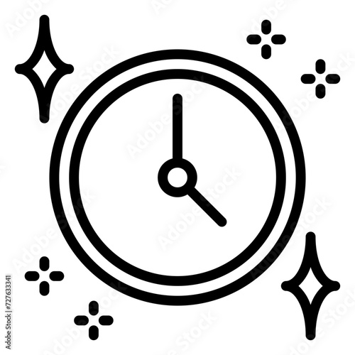 Clock icon, line icon style