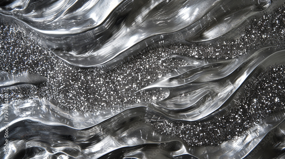 Luxury and Elegant Silver Fabric Background with a Shimmering, Speckled Pattern, Gracefully Draped to Create Soft, Flowing Folds that Capture the Light Beautifully. Luxury and Elegant Silver Fabric Background with a Shimmering, Speckled Pattern, Gracefully Draped to Create Soft, Flowing Folds that Capture the Light Beautifully.